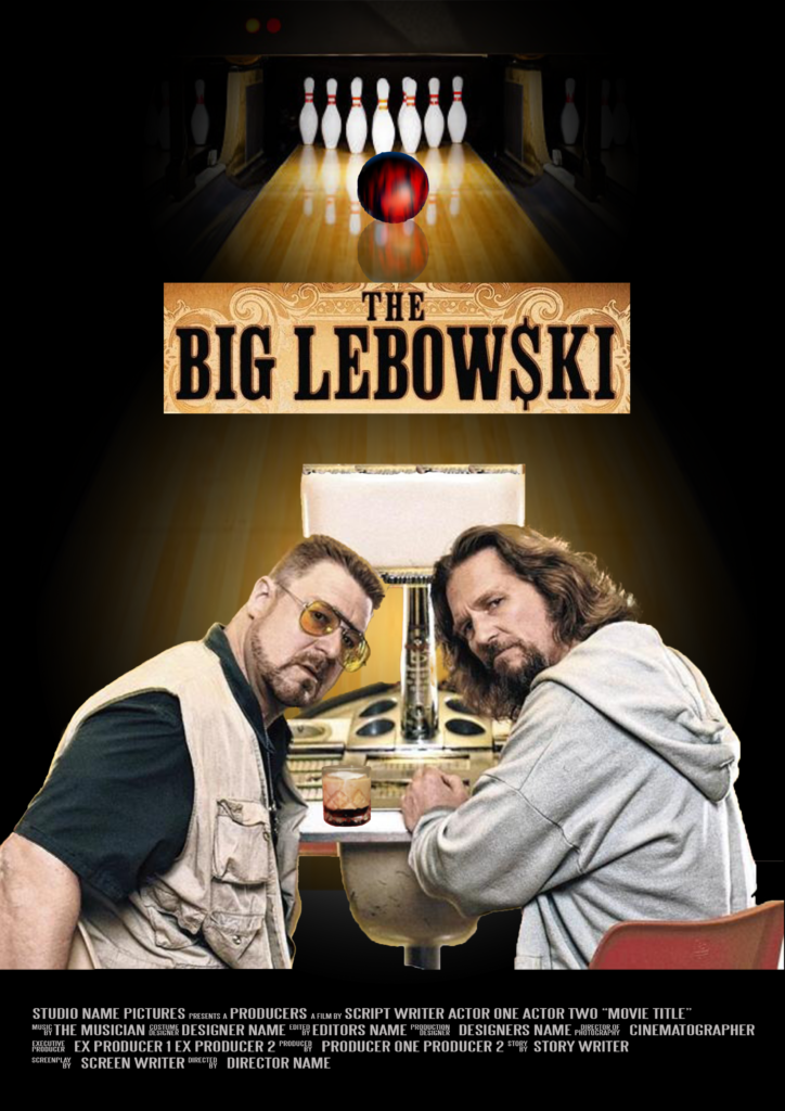 La création d'une affiche de cinéma, en particulier pour le film "The Big Lebowski"